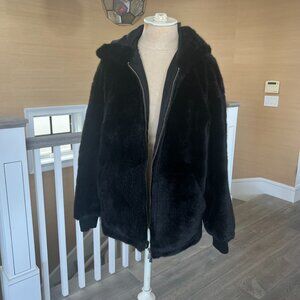 Trussardi Jeans black fur jacket